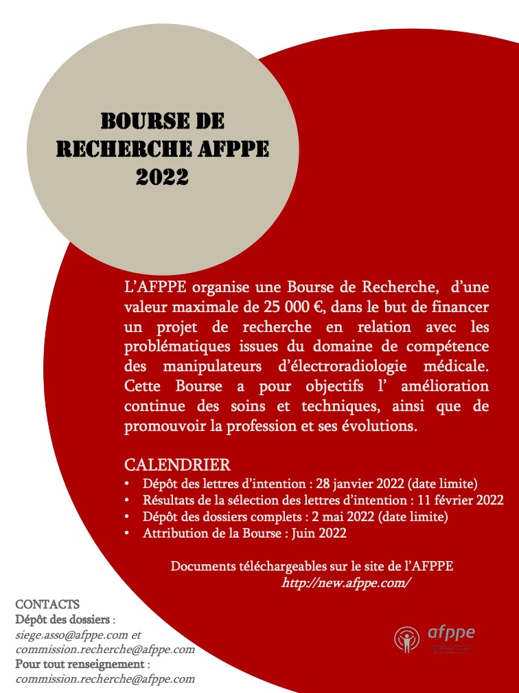 Bourse de recherche AFPPE 2022, c’est parti !
